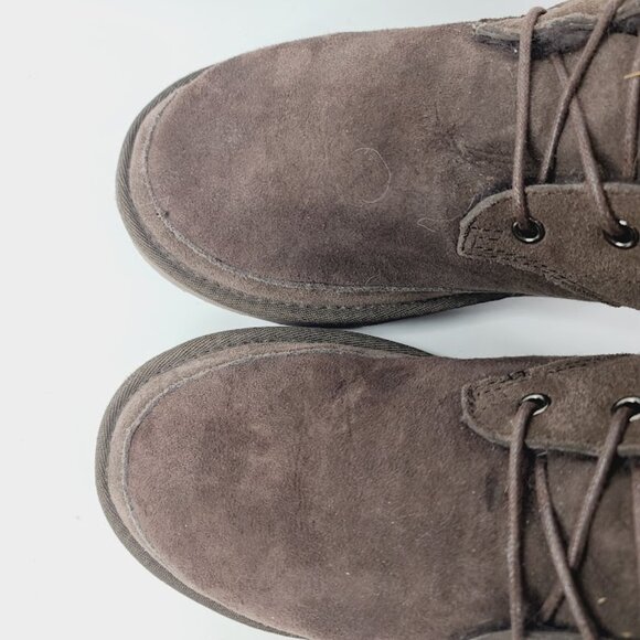 AU&MU Women's Brown Suede Fur Mid-Calf Insulated Winter Snow Boot Size 7 - Picture 3 of 7